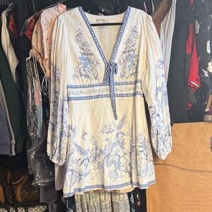 Floral Blue and White Women's Dress